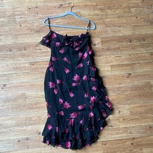 Vintage Dior 100% Silk Y2K Asymmetric Hem Ruffle Dress or Top Small/XS